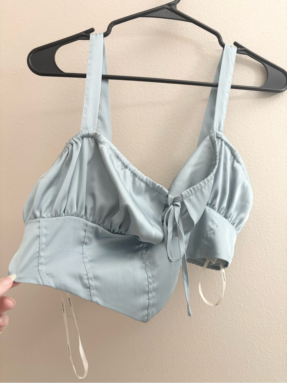 5/$15 🩷 Forever 21 Corset Style Pale Blue Women's Top - Picture 3 of 8
